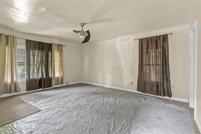16634 Parkside St, Detroit, MI 48221 - spare room featuring a ceiling fan, baseboards, and carpet floors