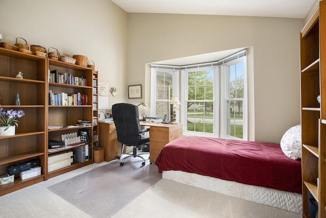 7343 Green Meadow Ln, Canton, MI 48187 - carpeted bedroom featuring lofted ceiling and an office area
