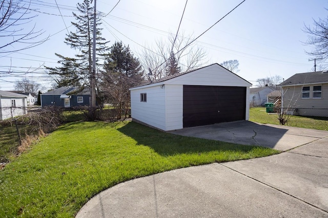 view of detached garage