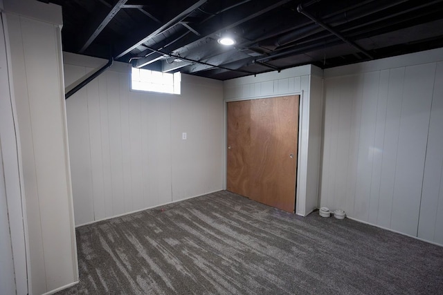below grade area with carpet