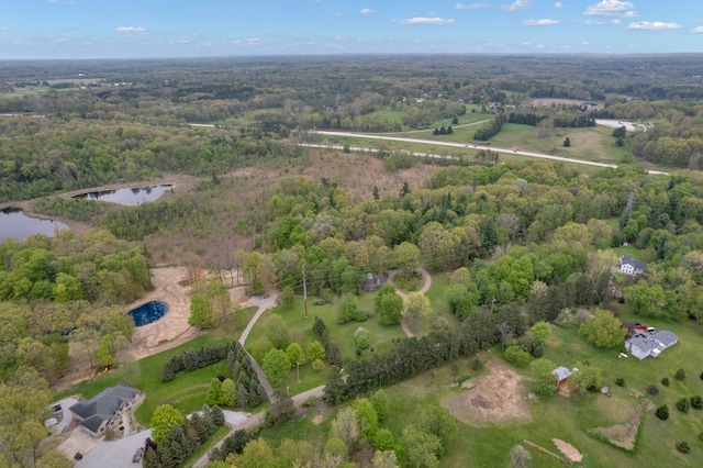 3118 Pratt Ln, Attica, MI 48412 - aerial view of property and surrounding area featuring a forest and a nearby body of water