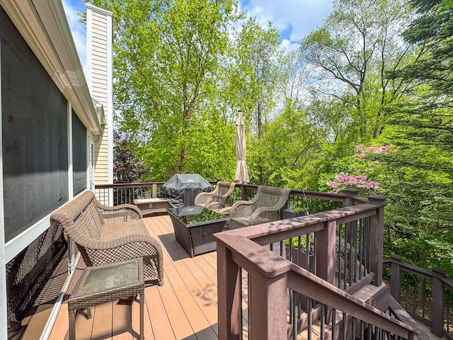 3123 Fairgrove Ter, Rochester Hills, MI 48309 - wooden deck with a grill and an outdoor living space