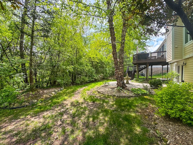 3123 Fairgrove Ter, Rochester Hills, MI 48309 - view of yard with a wooden deck and stairs