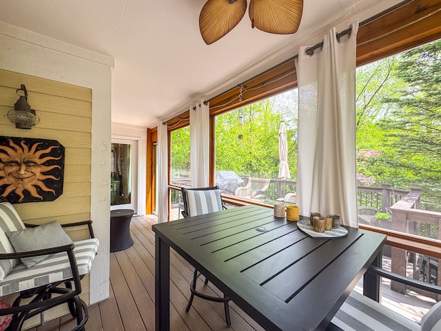 3123 Fairgrove Ter, Rochester Hills, MI 48309 - wooden deck with a ceiling fan and outdoor dining space