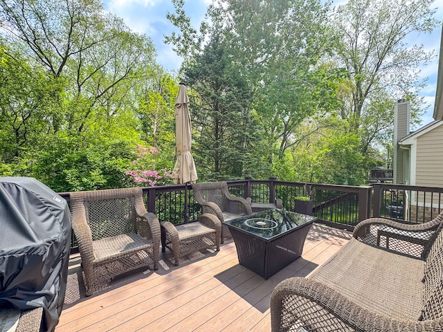 3123 Fairgrove Ter, Rochester Hills, MI 48309 - wooden terrace with an outdoor hangout area and grilling area