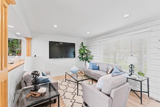 12147 Torrey Rd, Fenton, MI 48430 - living room with light wood finished floors, recessed lighting, and baseboards