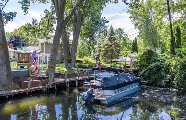 12147 Torrey Rd, Fenton, MI 48430 - dock area featuring a water view
