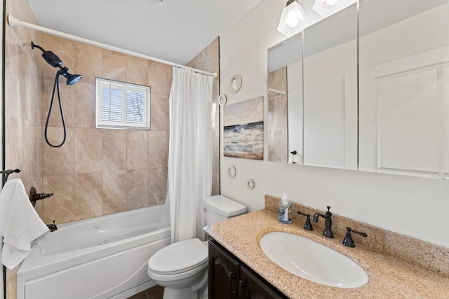 12147 Torrey Rd, Fenton, MI 48430 - full bath featuring vanity, shower / bath combo, and toilet