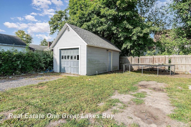 1006 Cass Ave, Bay City, MI 48708 - detached garage with a trampoline and driveway