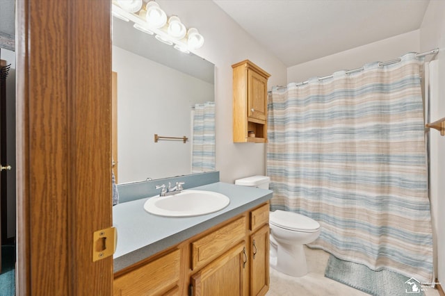 2285 Reddington Dr, Temperance, MI 48182 - bathroom featuring toilet, vanity, and a shower with shower curtain