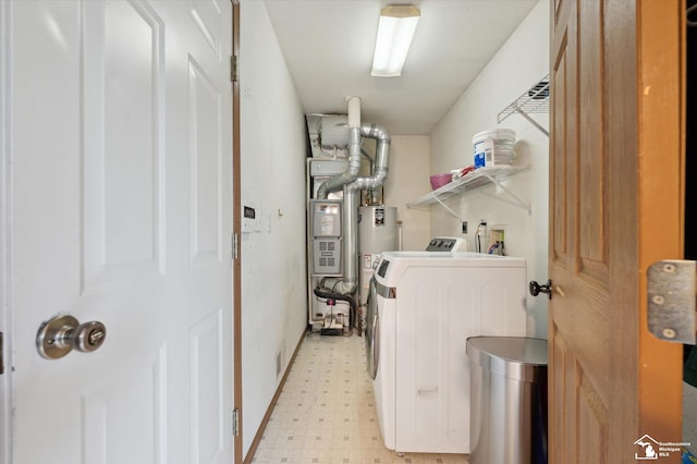 2285 Reddington Dr, Temperance, MI 48182 - laundry area with light flooring, separate washer and dryer, and gas water heater