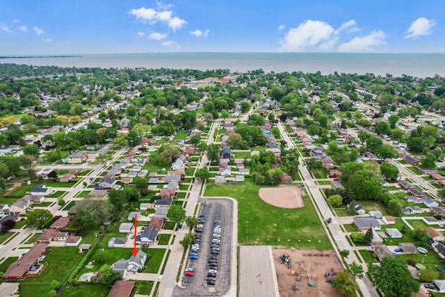 22019 Violet St, Saint Clair Shores, MI 48082 - aerial perspective of suburban area featuring a large body of water