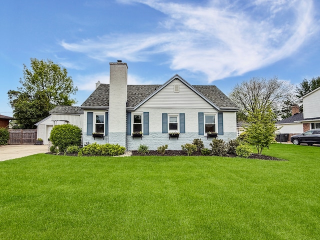 22019 Violet St, Saint Clair Shores, MI 48082 - view of front facade with a chimney, driveway, and a garage