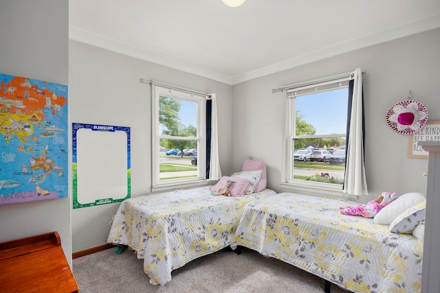 22019 Violet St, Saint Clair Shores, MI 48082 - carpeted bedroom with baseboards and ornamental molding
