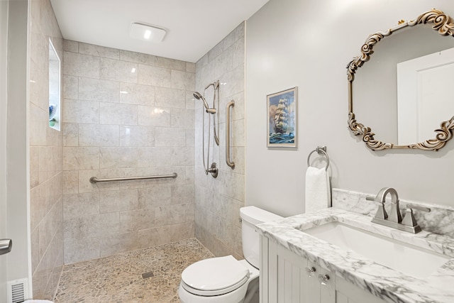 22019 Violet St, Saint Clair Shores, MI 48082 - full bath featuring toilet, a tile shower, and vanity