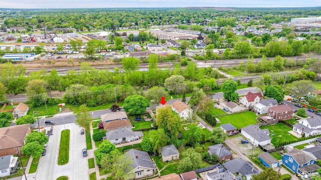 2651 5th St, Trenton, MI 48183 - aerial view of property and surrounding area with nearby suburban area