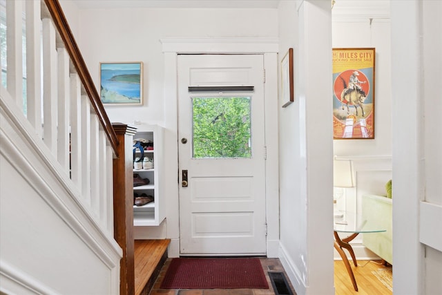 314 W Madison St, Ann Arbor, MI 48103 - doorway featuring stairway and wood finished floors