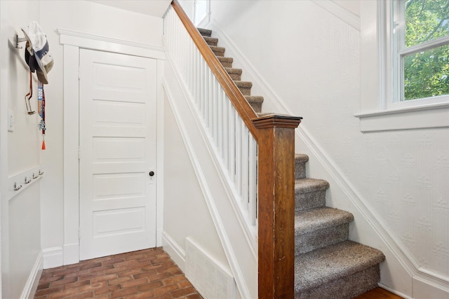 314 W Madison St, Ann Arbor, MI 48103 - staircase with brick floors
