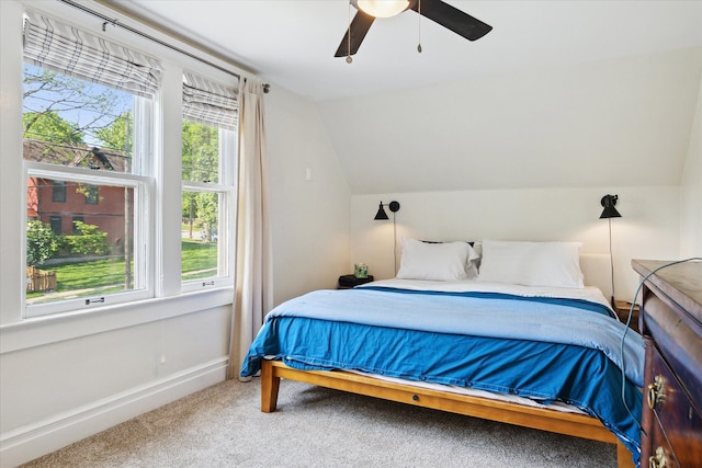 314 W Madison St, Ann Arbor, MI 48103 - bedroom with lofted ceiling, carpet floors, and a ceiling fan