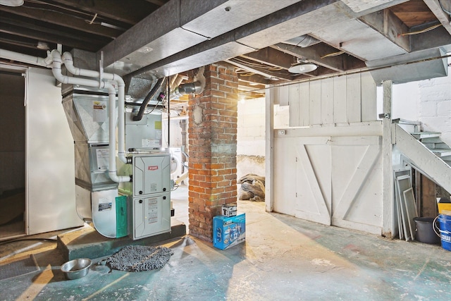 314 W Madison St, Ann Arbor, MI 48103 - unfinished basement featuring heating unit