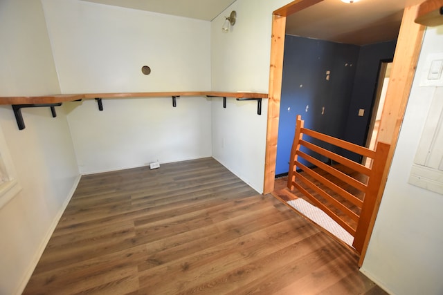 spacious closet with wood finished floors