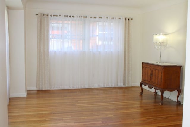 spare room with light wood-type flooring