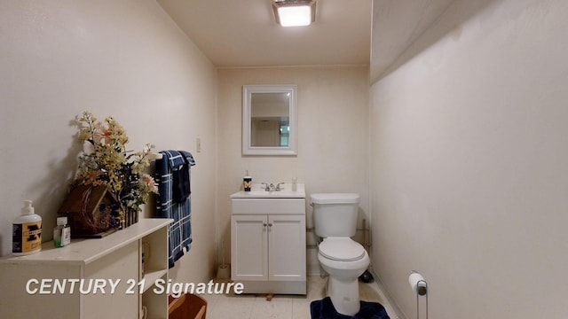 3455 Angel Dr, Saginaw, MI 48601 - half bath featuring toilet, tile patterned flooring, and vanity