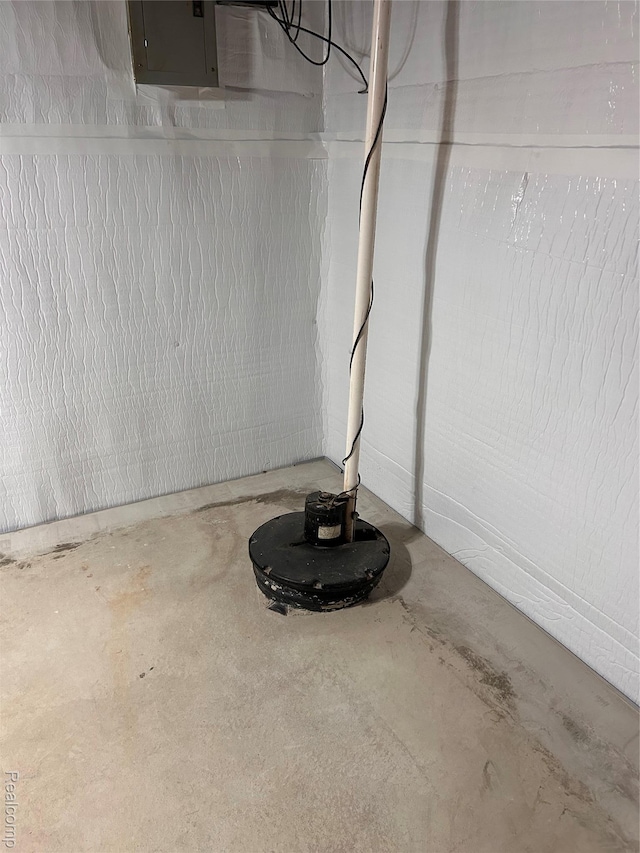 809 Isbell St, Howell, MI 48843 - unfinished basement with electric panel