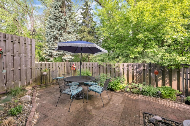 652 S Military St, Dearborn, MI 48124 - view of patio / terrace with outdoor dining area and a fenced backyard