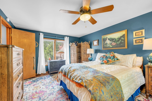 652 S Military St, Dearborn, MI 48124 - bedroom featuring ceiling fan and wood finished floors