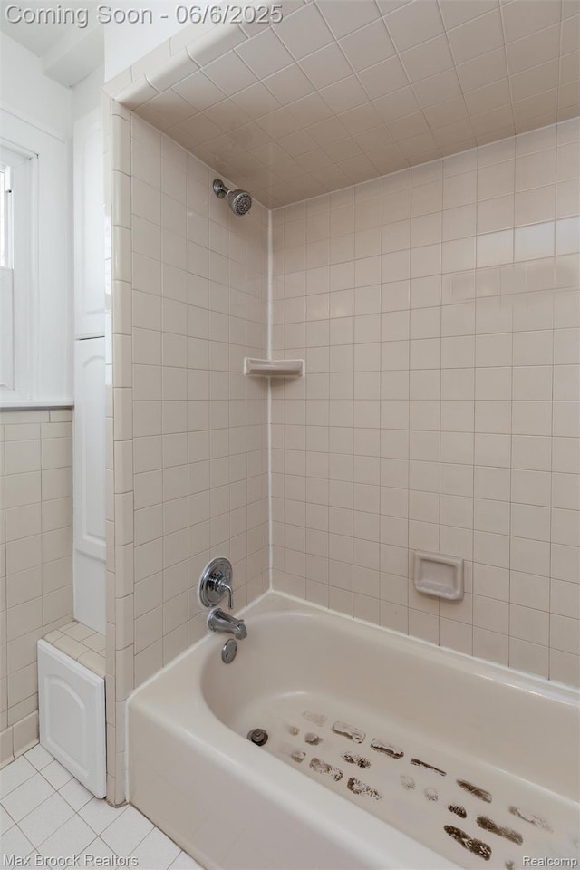 1215 Irving Ave, Royal Oak, MI 48067 - full bath with tile patterned flooring, shower / bath combination, and tile walls