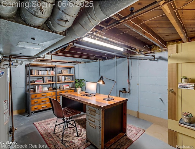 1215 Irving Ave, Royal Oak, MI 48067 - office space featuring concrete flooring and water heater