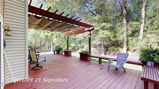 deck with a pergola