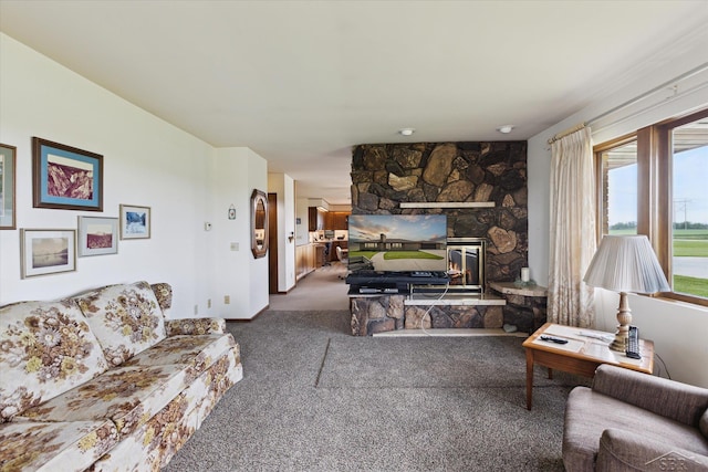 280 E Nebobish Rd, Essexville, MI 48732 - carpeted living room with a fireplace