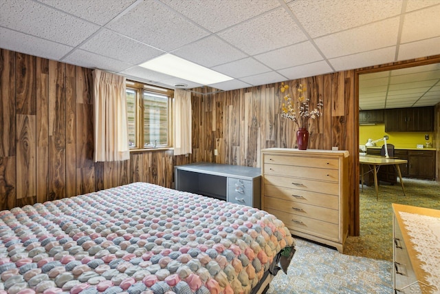 280 E Nebobish Rd, Essexville, MI 48732 - bedroom with a paneled ceiling and wooden walls