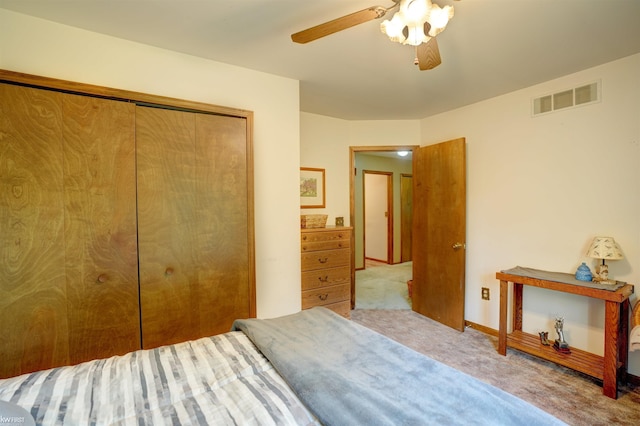 3641 Timber Ridge Dr, Metamora, MI 48455 - carpeted bedroom featuring a closet and ceiling fan