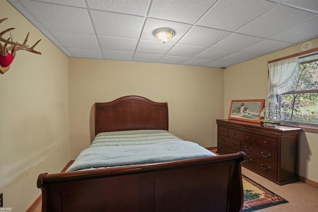 3641 Timber Ridge Dr, Metamora, MI 48455 - bedroom with a paneled ceiling, baseboards, and light carpet