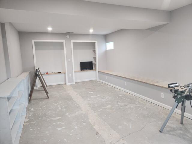 1788 W Beaver Rd, Bitely, MI 49309 - below grade area with recessed lighting and baseboards