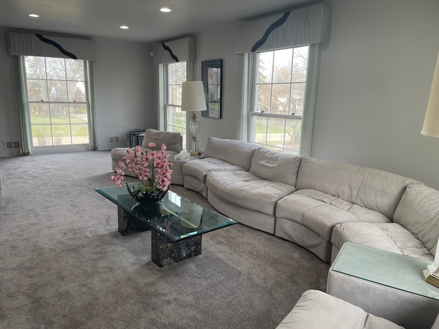 5250 Hardwoods Dr, West Bloomfield, MI 48323 - living room with carpet and recessed lighting