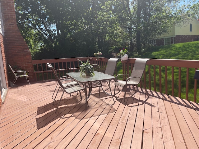 5250 Hardwoods Dr, West Bloomfield, MI 48323 - wooden deck with outdoor dining space