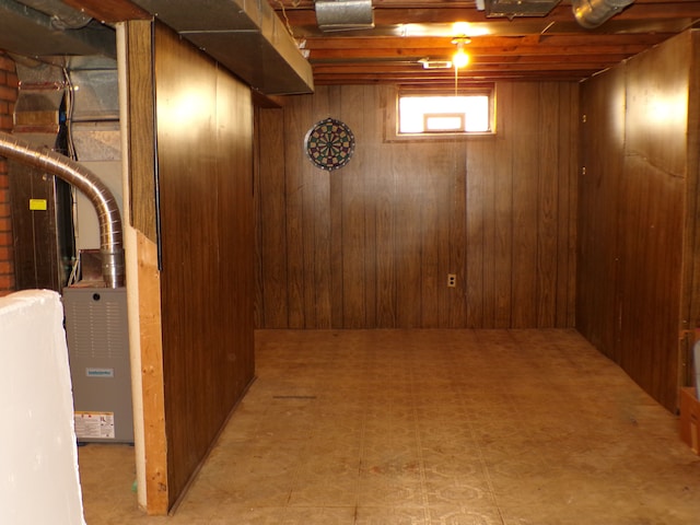 4140 Academy St, Dearborn Heights, MI 48125 - below grade area with wooden walls and tile patterned floors