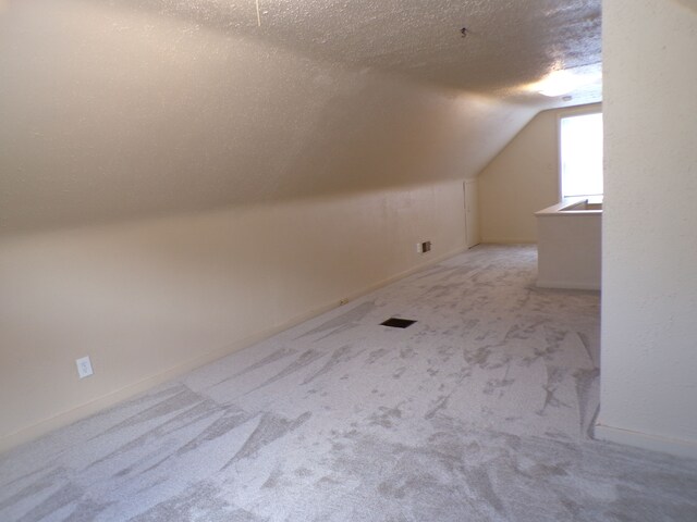 4140 Academy St, Dearborn Heights, MI 48125 - additional living space with lofted ceiling, carpet floors, a textured ceiling, and baseboards