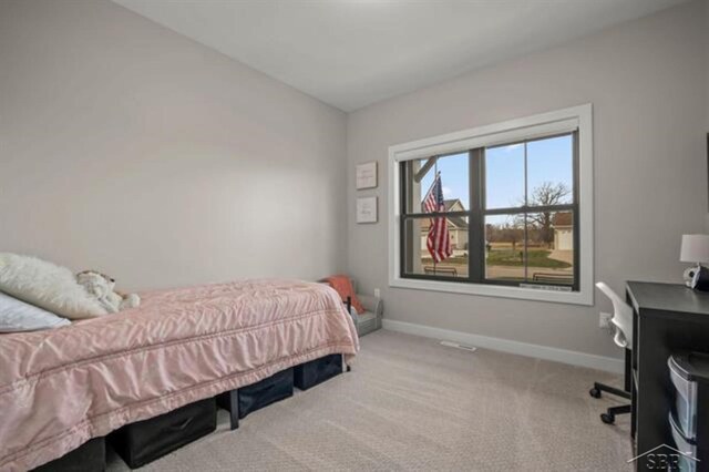 12405 Northway Pkwy, Freeland, MI 48623 - bedroom featuring baseboards, carpet, and an office area