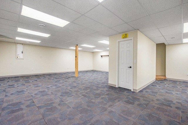7512 Trophy Ct, Grass Lake, MI 49240 - finished basement with carpet floors, a drop ceiling, and baseboards