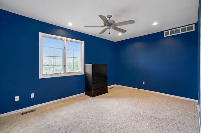 9968 Tuscany Valley Way S, Lyon, MI 48178 - empty room with ceiling fan, carpet flooring, baseboards, and recessed lighting