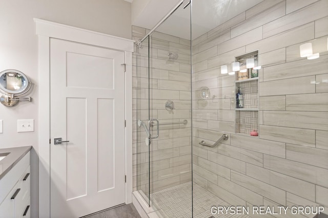 6326 Eaglewood Dr, Hudsonville, MI 49426 - bathroom with a stall shower and vanity