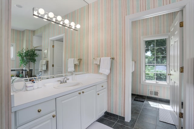 30465 Stonegate Dr, Franklin, MI 48025 - bathroom with vanity, tile patterned floors, and baseboards