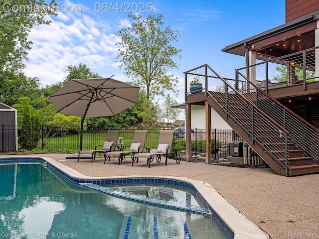 1985 Lone Pine Rd, Bloomfield Hills, MI 48302 - view of pool with stairs, a patio area, and a pool with connected hot tub