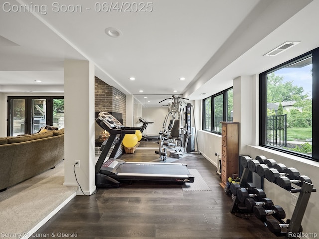 1985 Lone Pine Rd, Bloomfield Hills, MI 48302 - exercise room featuring wood finished floors, recessed lighting, and baseboards