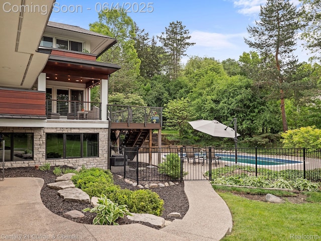 1985 Lone Pine Rd, Bloomfield Hills, MI 48302 - view of yard with stairway and a patio area